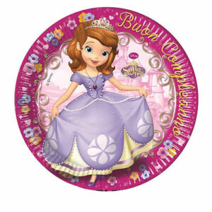 Piatto 23 cm Sofia The First Buon Compleanno 8 pz *