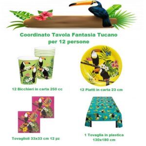 Coordinato Tavola Fantasia Tucano per 12 persone